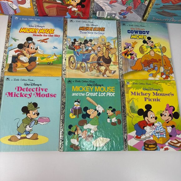 Vintage 10 Little Golden Book Disney Lot Mickey Goofy Donald Nursery Tales Pets - Picture 4 of 9